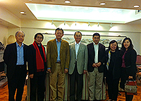 Prof. Chen Chunsheng, Vice-President of Sun Yat-sen University (3rd from left) meets with Prof. Fok Tai-Fai, Pro-Vice-Chancellor of CUHK (4th from left)